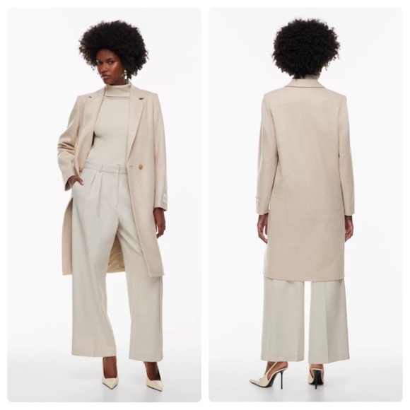 Aritzia The New Stedman Coat Virgin Wool Cream Size Small - Picture 1 of 10